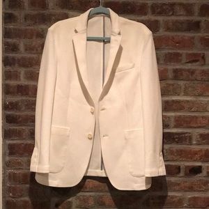 White textured blazer